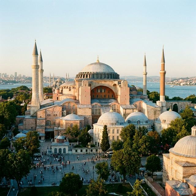 Die Hagia Sophia mit Kuppel und Minaretten, Istanbul