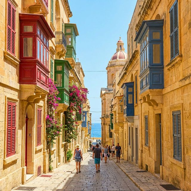 Valletta mit goldenen Kalksteingebäuden