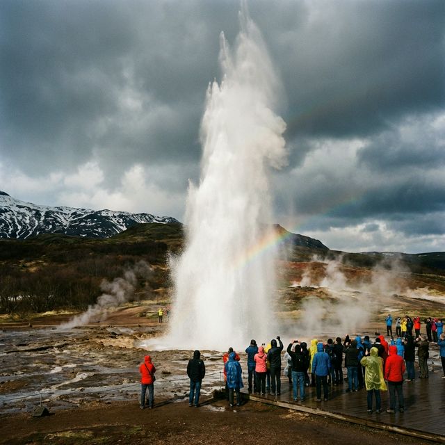 Geyser Strokkur in eruzione
