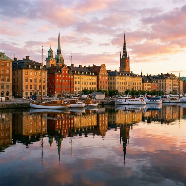 Stockholm Uferpromenade mit Rathaus